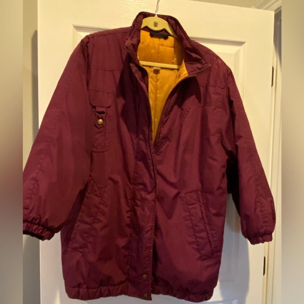 Vibrant Purple and Orange Vintage jacket May fit Sz L. No label.